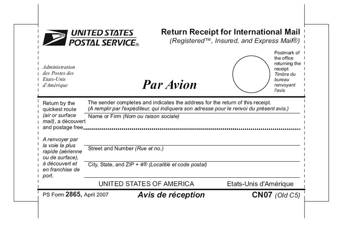 Ps Form 2865 - partial image - www.Free-Government-Forms.com 